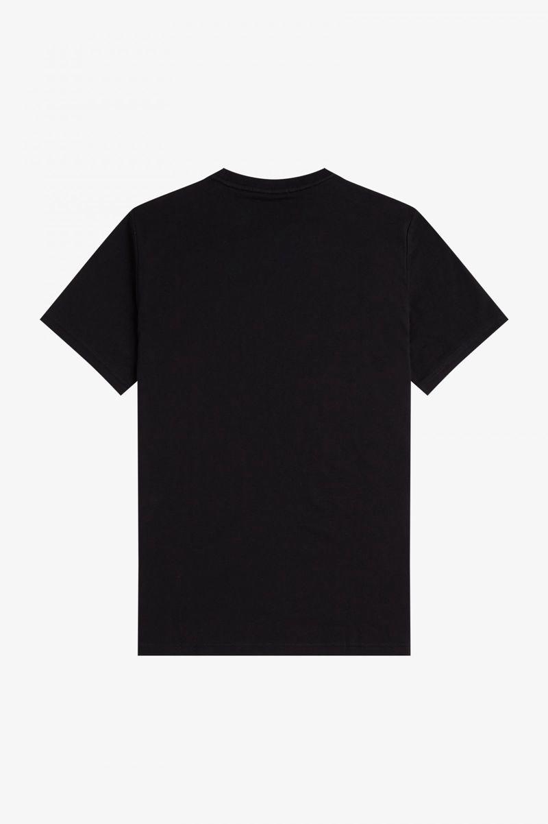 Black Fred Perry Disc Graphic Men's T Shirts | PH 1638HAPK